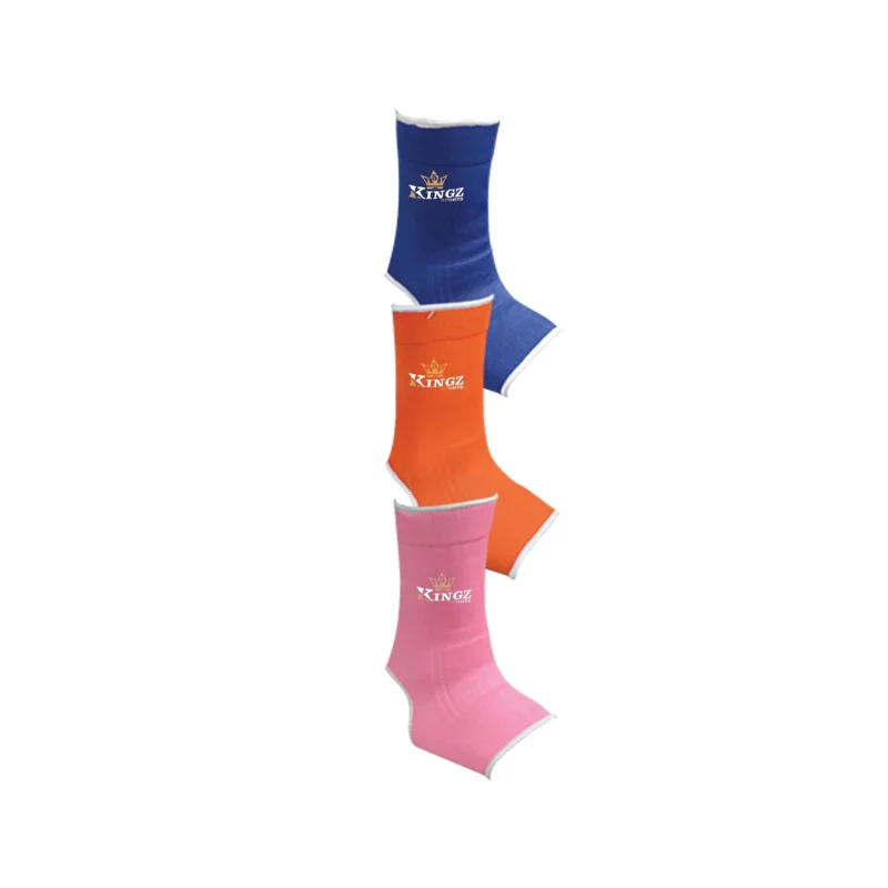 Kingz Sports multicolor ankle support socks pack in blue, orange, and pink for injury prevention and compression support