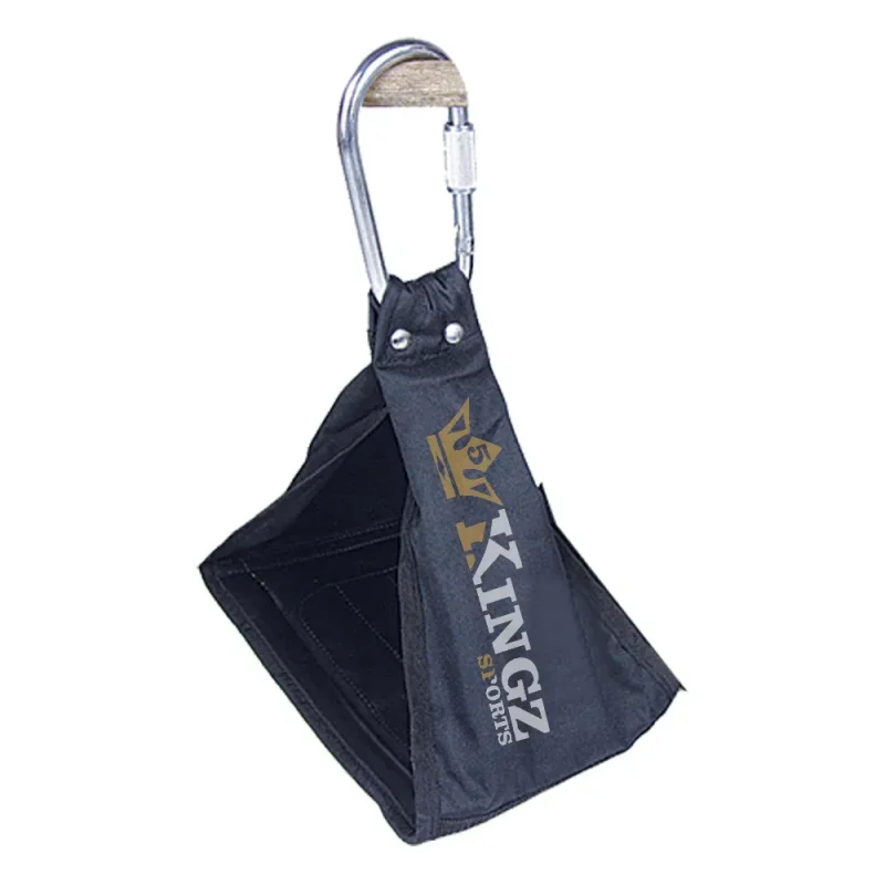Kingz Sports black leather dipping belt with metal buckle for weightlifting and strength training